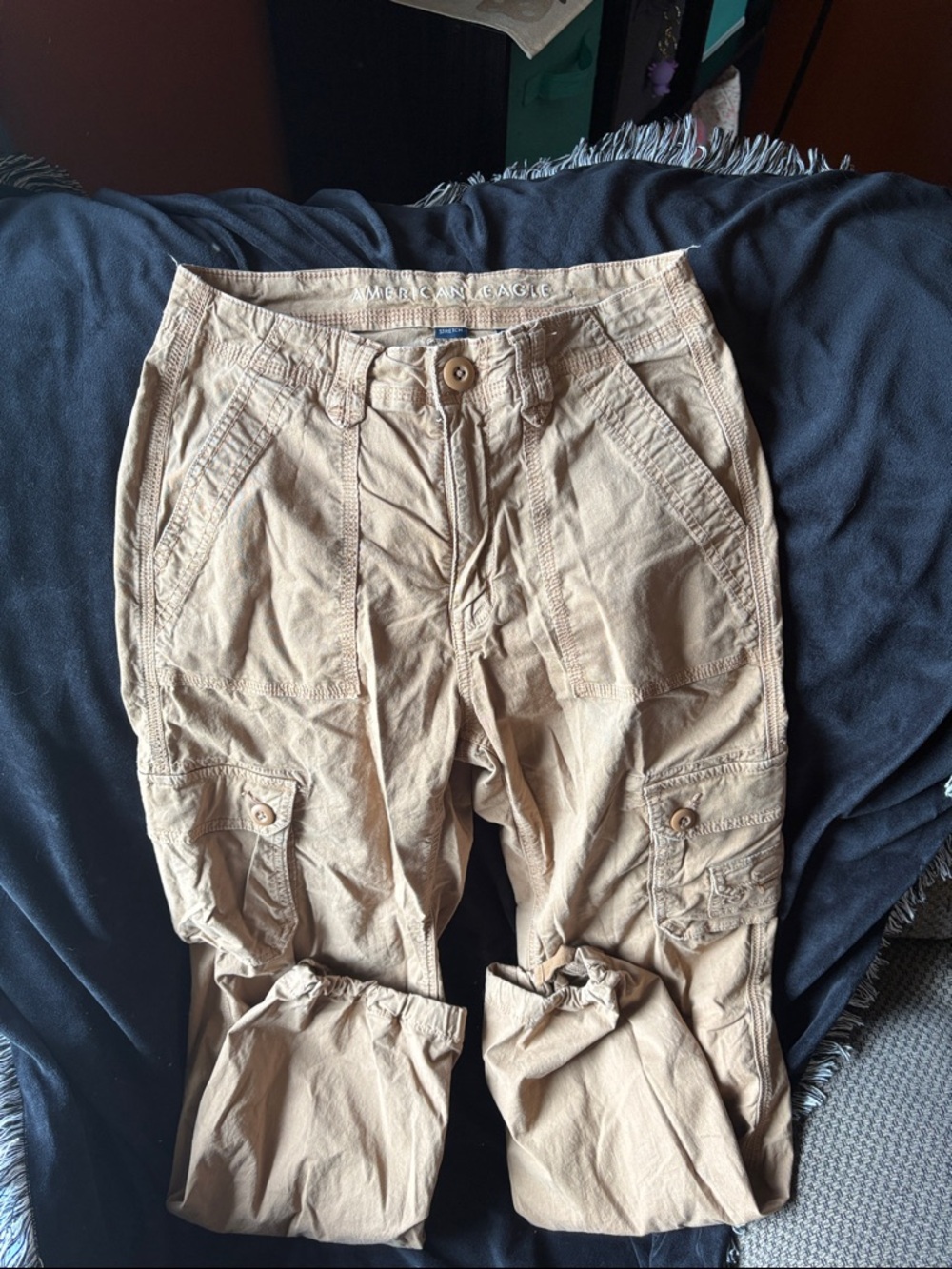 American Eagle Outfitters Beige Cargo Pants - women’s Utility Style